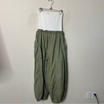 Anthropologie Daily Practice  Best Shot Jumpsuit Green White Twofer Strapless XS Photo 7