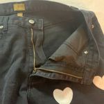 Caslon wide leg jeans womens size 14 black denim white hearts cute grunge punk Photo 5