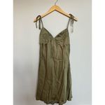ASTR NWOT  The Label Women's Mona Satin Mini Dress Tie Straps Size L Olive Green Photo 1