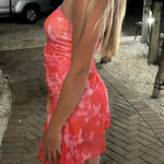 Pink/orange floral strapless dress Pink Photo 1