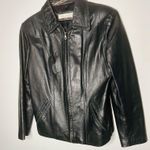 Vintage Alan Michael Black Braided Leather Zip Up Front Leather Blazer Jacket M Size M Photo 3