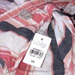 Loft Ann Taylor  BEACH Size XS linen shorts romper tie cutout striped NWT Photo 2