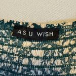 Source Unknown ASU Wish Floral Jumpsuit Cottage Core Green Puff Sleeve Tie Front Boho Chic # Photo 10