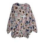 Maurice's ‎ Pink Floral Print Peasant Sleeve Open Front Kimono Cardigan L/XL New Photo 3