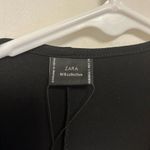 ZARA NWT W&B Collection Asymmetrical Draped Black and White Dress Size Small Photo 4