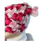 Handmade Crochet Hat & Scarf Set Cozy & Stylish. Brand new white, pink and red Photo 7