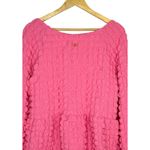 Simply Southern  Tiered Bubble Babydoll Dress Pink Popcorn Textured Size XL Photo 5