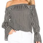 Sanctuary Gingham Plaid Off Shoulder Blouse Photo 0