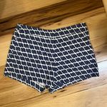 Trina Turk Snails Pace Navy And White Geometric Mini Shorts Cotton Resort Sz 4 Photo 1