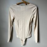 Aerie  Cream Ribbed Bodysuit Women's Medium Photo 1
