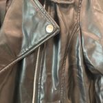 Vince Camuto Black Faux Leather Moto Jacket Size Medium Photo 3
