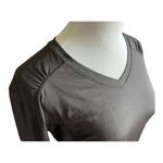 NWT Womens N.Y.L. Dri Fit Black Ruched Back Long Sleeve Active Top Photo 1