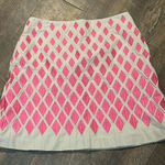 BODEN SKIRT WOMENS 6P‎ COTTON BEIGE PINK LINED FANCY EMBROIDERED A Photo 0