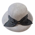 ADORA Classic Gray Hat with Black Ribbon Photo 0