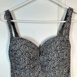 Niptuck Gold Tan Navy Blue Sweetheart Neck Swimsuit Size 8 EUC #1324 Photo 3