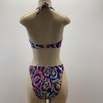 Brazilian Size 11/12 High Waist Bright Print Bikini Set Blue Size L Photo 3