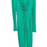 Rebecca Vallance Edie Ruched Long Sleeve Matte Jersey Cut Out Midi Dress Size 4 Photo 1