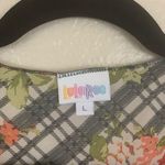 LuLaRoe Shirley Boho Plaid Floral Sheer Kimono Cover Up Size L Photo 2