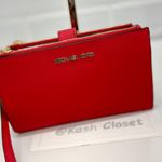 Michael Kors Double Zip Wristlet Wallet Bright Red Photo 2