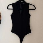 Lulu’s Black Choker Cut Out Bodysuit, Size Small Photo 0