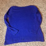 Karen Scott Karen Scott Womens Large Blue Embellished Diamond Knit Long Sleeve Sweater Photo 5