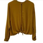 Olivaceous Tie Back Blouse Top Photo 1