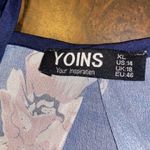 Yoins  Navy Blue Floral Spaghetti Strap Halter-Style Blouse - size XL Photo 2