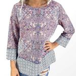 Artisan NY Floral Abstract Geometric Boho Paisley Print Style Blouse Photo 0