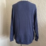 Aerie  Slate Blue Big Chill Waffle Weave Textured Crewneck Pullover Medium Photo 3