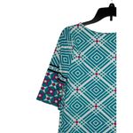 Aryeh Women's Dress Shift 3/4 Sleeve Magenta Print Round Neck Multicolor Medium Photo 8