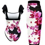 Andrea’s Deals NWT AD Floral Pattern 2 Piece Swimsuits Rose Red Photo 1