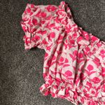 Anthropologie Aish Cotton Ruffle Bubble Crop Top in Pink Floral Size Medium Photo 11