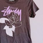 Stüssy Black/White/Purple Rose Tee. Size Medium Black Photo 1