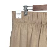 Abercrombie & Fitch NWT  Linen Pleated Pull‎ On Wide Leg Trouser Pants L Long Tan Photo 5