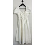 ASTR  the Label Bow Detail Smock Bodice Cotton Blend Dress in White Size Medium Photo 1