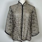 Alex Evenings Sheer Embroidered Jacket 3/4 Sleeve Women’s Size MP Medium Petite Photo 0