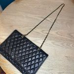 Vintage Jeunesse Quilted Black Leather Purse Clutch Gold Chain Strap Photo 3