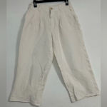 Madewell  Cream Capri Wide Leg Textured Trousers Photo 1