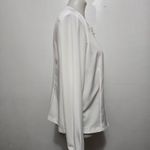 Liz Baker  90s White Lace Trim Button Up Blouse Size 14 Victorian Feminine Retro Photo 3