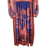 Elegant Orange & Blue Long Sleeve Dress Size Medium Beautiful Giraffe Graphics Photo 6