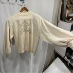 Vintage 80’s St. John santana knit creamy mock neck sweater nautical bling Silver Size L Photo 6