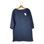Lilla P Dress Women‎ Medium Navy Blue Quilted Zipper Boat Neck Shift Mini NWT Photo 2
