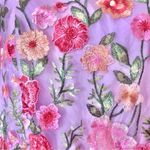 NoliaBae  Lavender Pink Red Floral Embroidered Puff Sleeve Tulle Dress. Photo 7