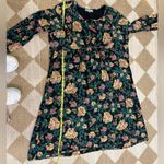 World Market dress floral tunic cotton bell long sleeve kaftan colorful flowers Black Size L Photo 9