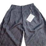 Sartorial Monk Italian 100% Linen Wide Leg Pants Charcoal Gray Size 2 (ITALY 38) Photo 3