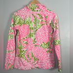 Lilly Pulitzer small Pink Green Buttoned Pullover Tunic Top Kangaroo Pocket Photo 6