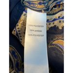 Chico's  Blouse Size Large Blue Brown Paisley Ruffle Scarf Academia Photo 6