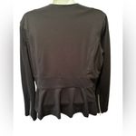 Mara Hoffman GYPSY Black Moto Jacket Sz M Off Center Zipper Pockets Peplum Back Photo 4