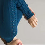 White House | Black Market Teal Long Sleeve Dress Ribbed Mini Mock neck Photo 4