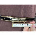 belt bow buckle black gold vegan leather Photo 2